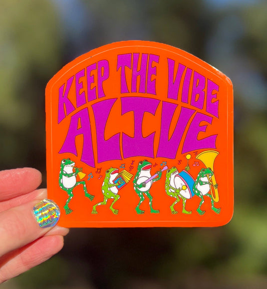 Keep The Vibe Alive Frog Parade Sticker