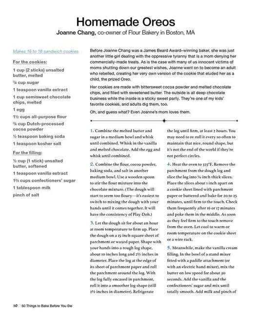 Recipe for homemade Oreos by Joanne Chang from a cookbook.