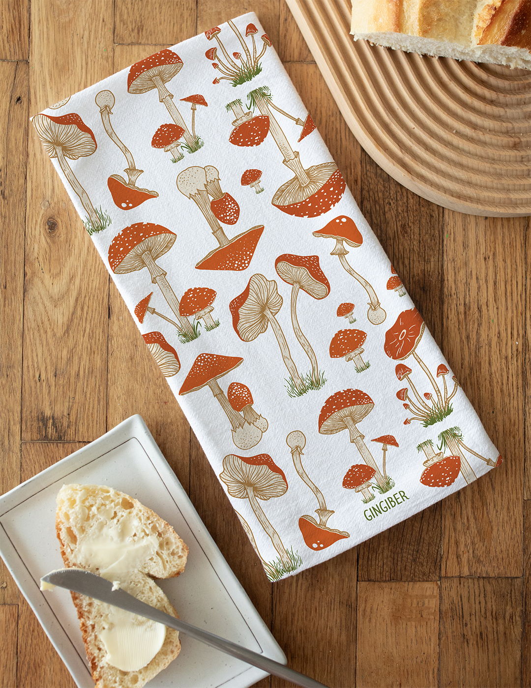 Enchanted Toadstools Tea Towel