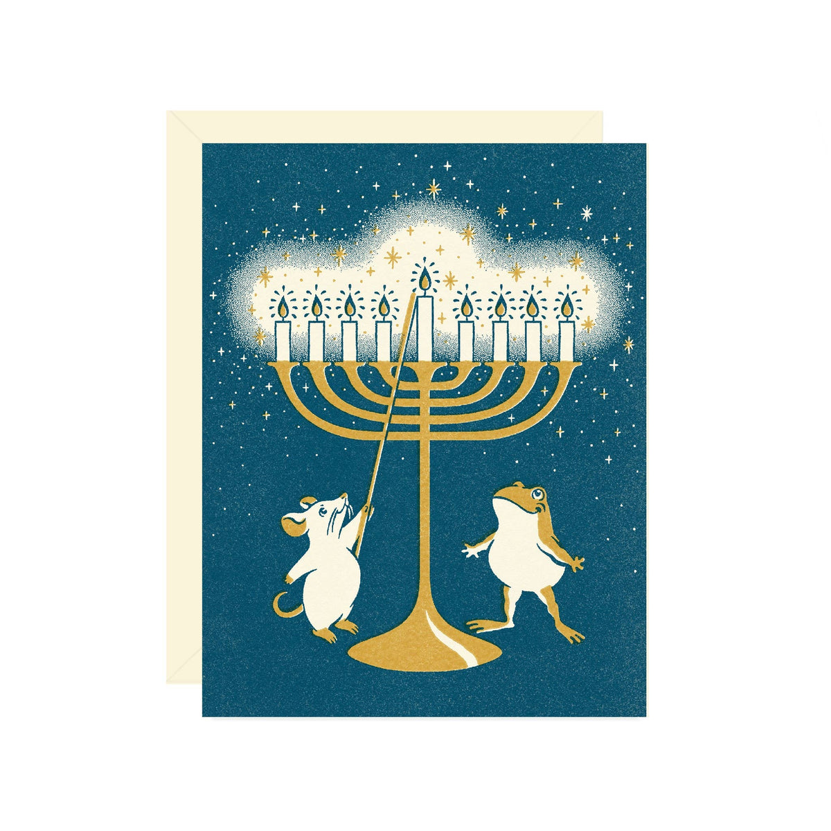 Menorah Hanukkah Card: Single