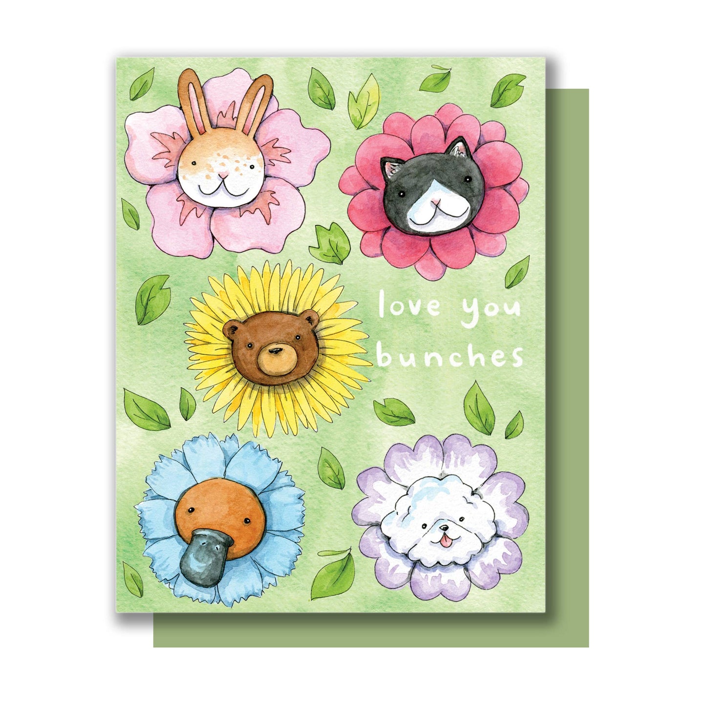 Love You Bunches Cute Flowers Love Card