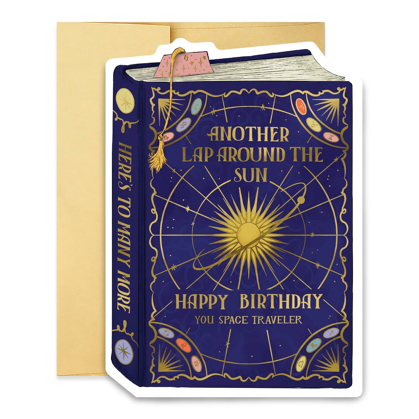 Cosmos Birthday Book Cover Diecut Card