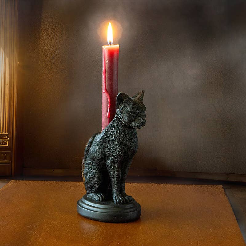 Faust's Familiar Cat Candle Holder