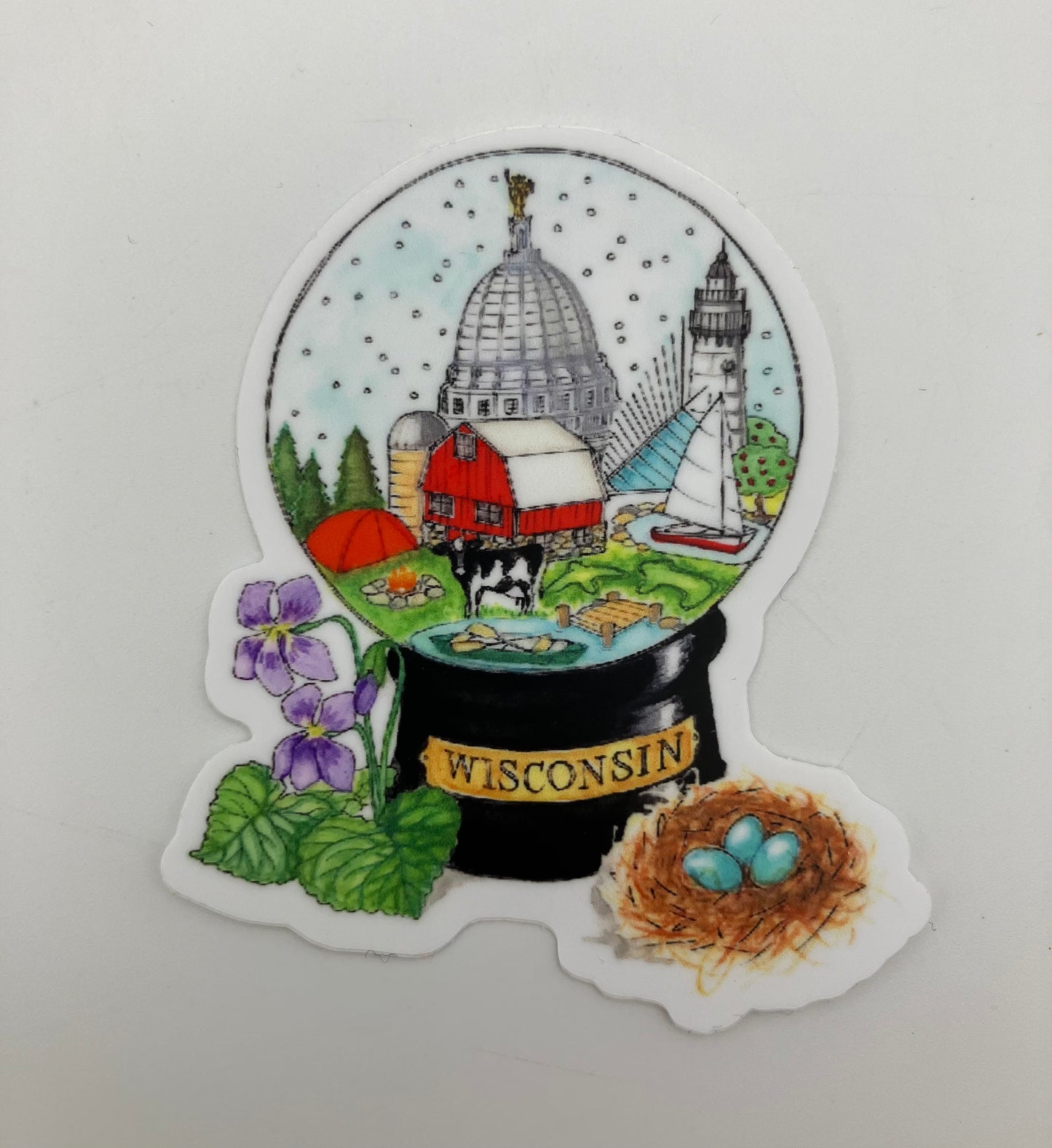 Wisconsin Snow Globe Sticker