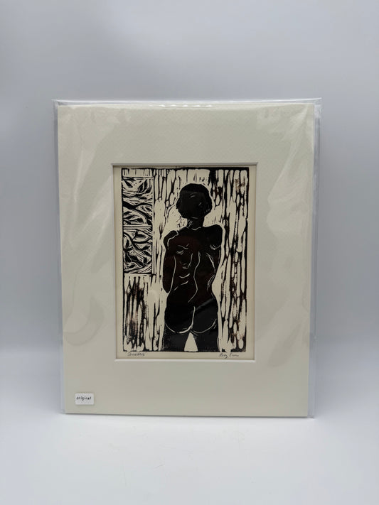 Original Woodcut 8x10 Print - Shoulders
