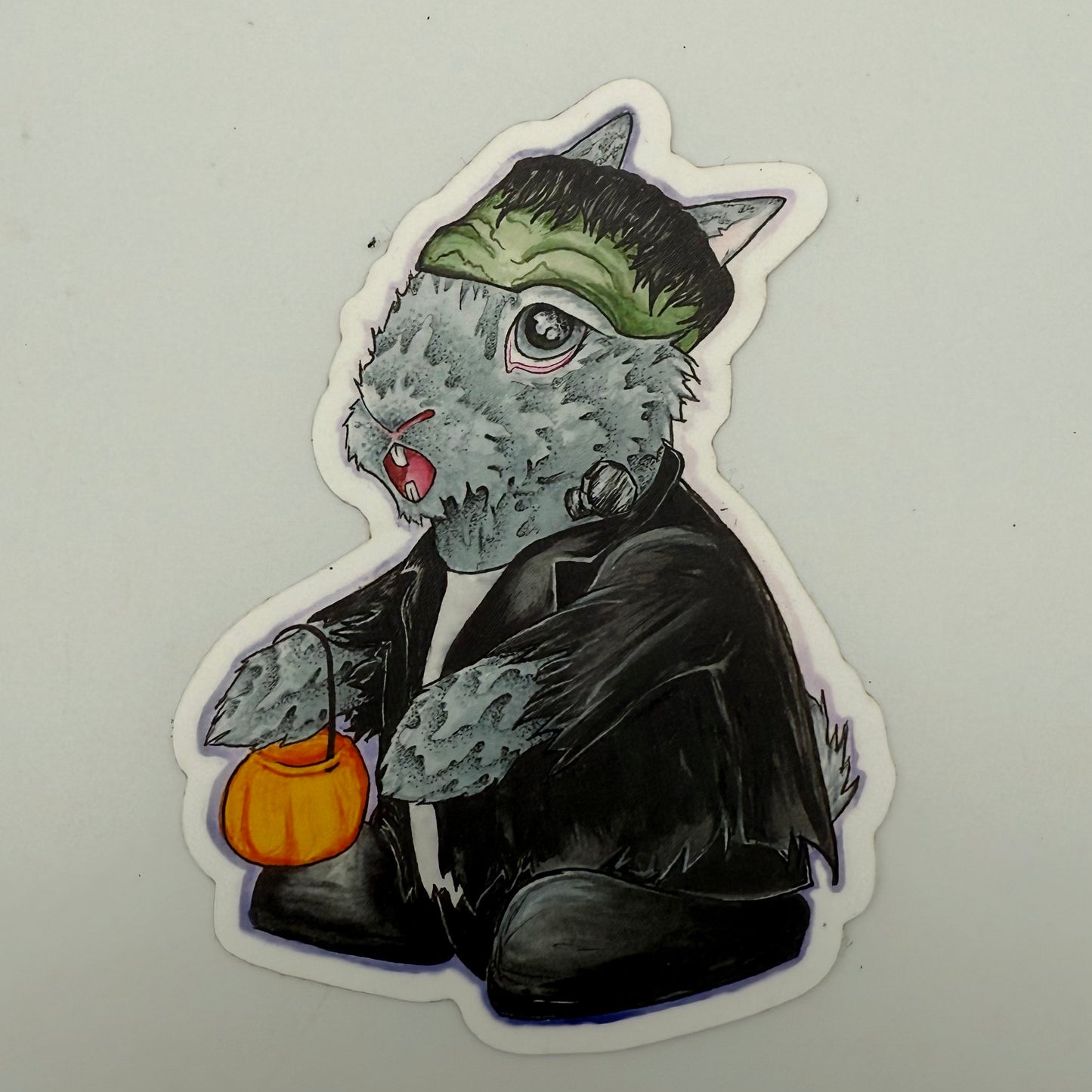 Halloween Bunny Sticker - Frankenbun