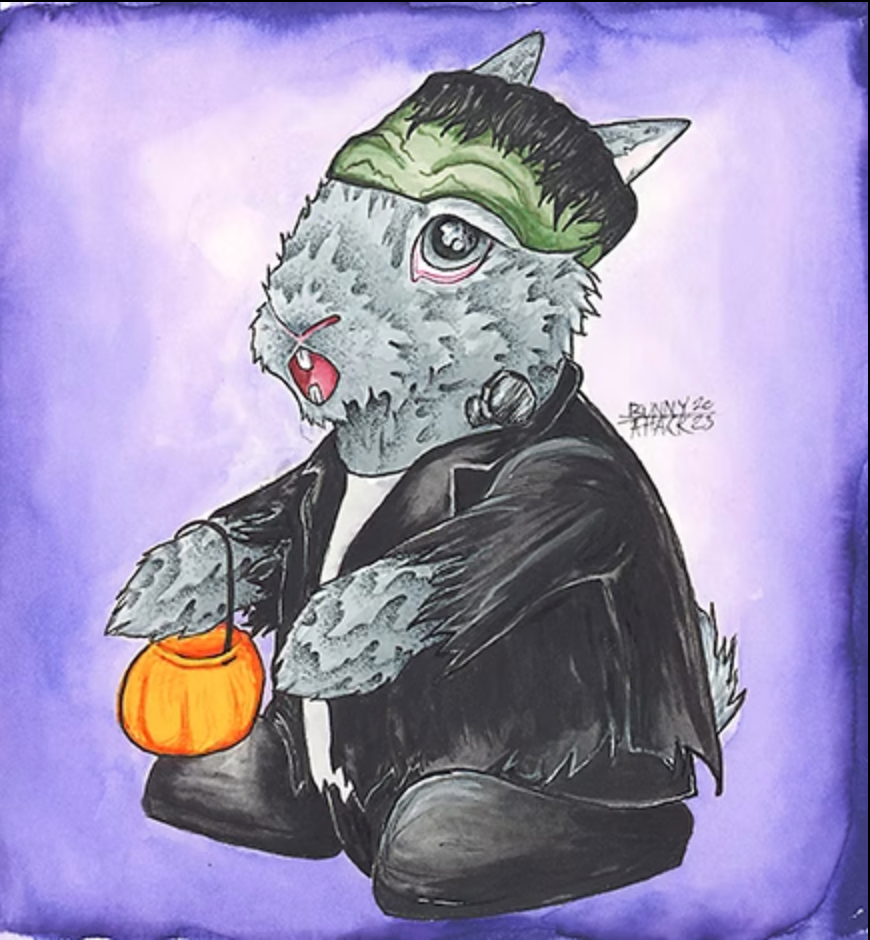 Halloween Bunny Print - Frankenbun
