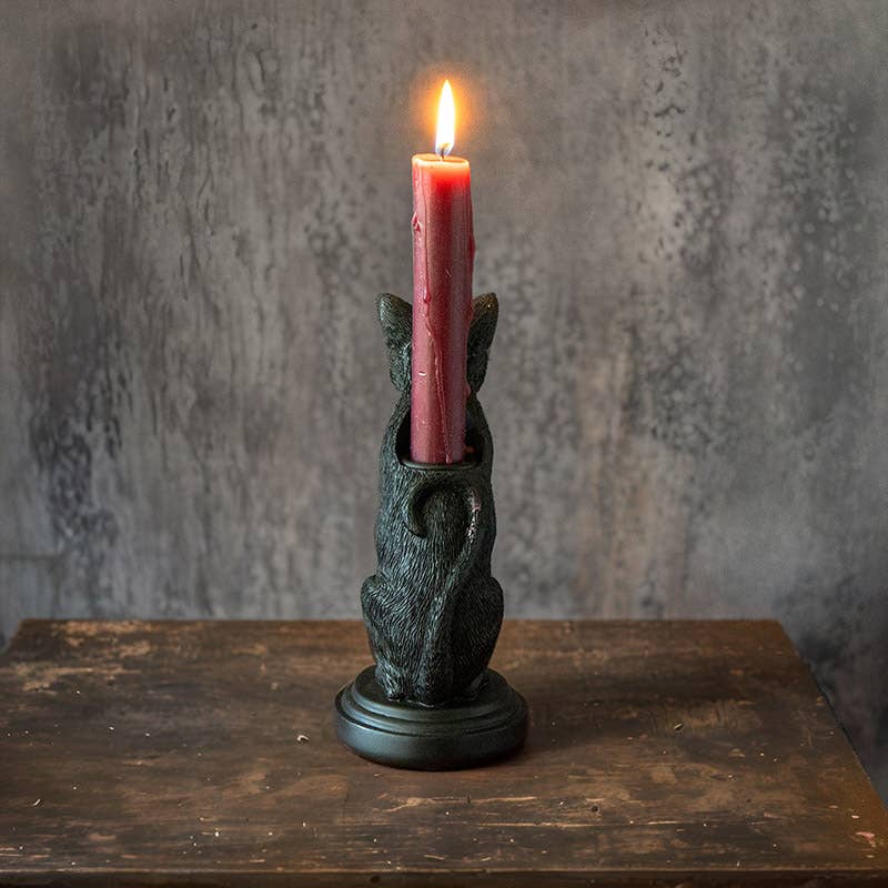 Faust's Familiar Cat Candle Holder