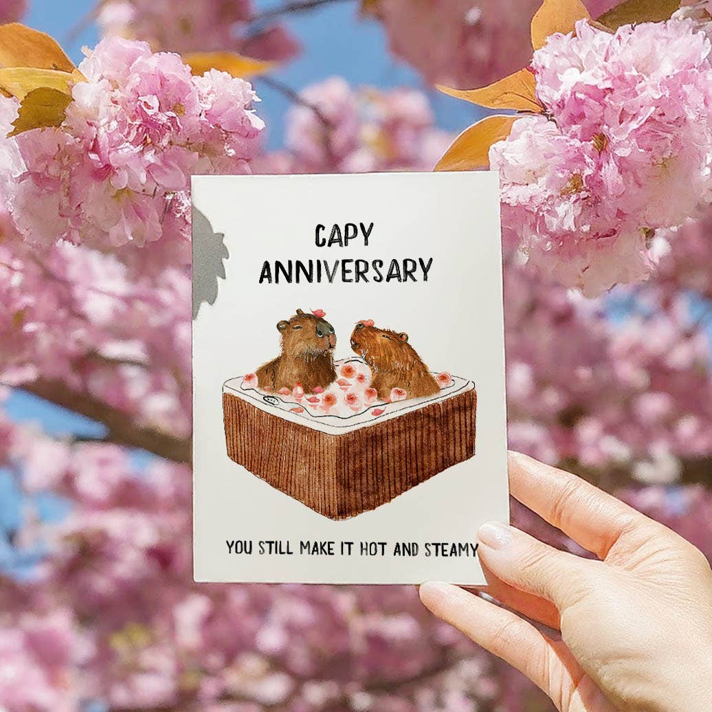 Hot Tub Capybara - Funny Anniversary Card - The Regal Find