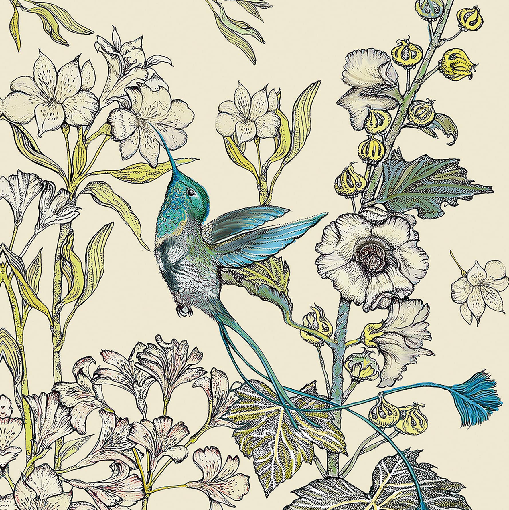 Hummingbird in Yellow Greeting Card - The Regal Find