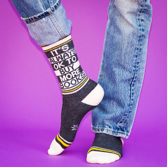 It's Always OK To Buy More Books Gym Crew Socks - The Regal Find