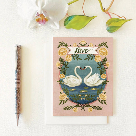 Love Swans Blank Greeting Card - The Regal Find