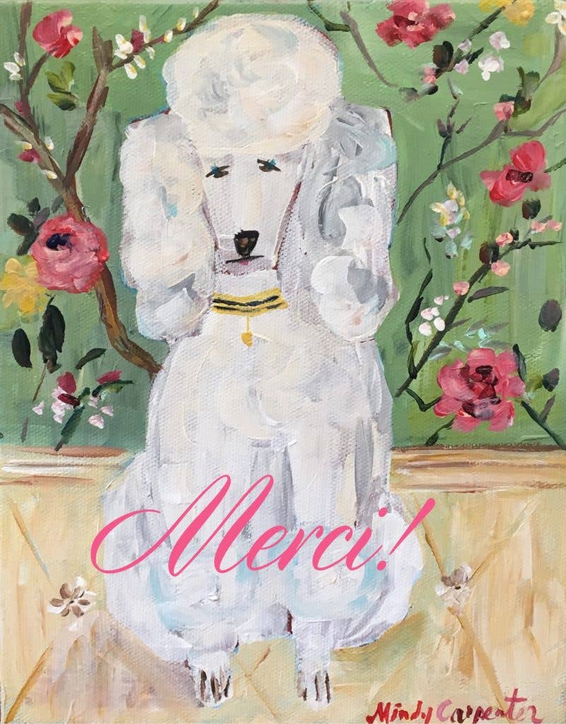 Merci Poodle Greeting Card - The Regal Find