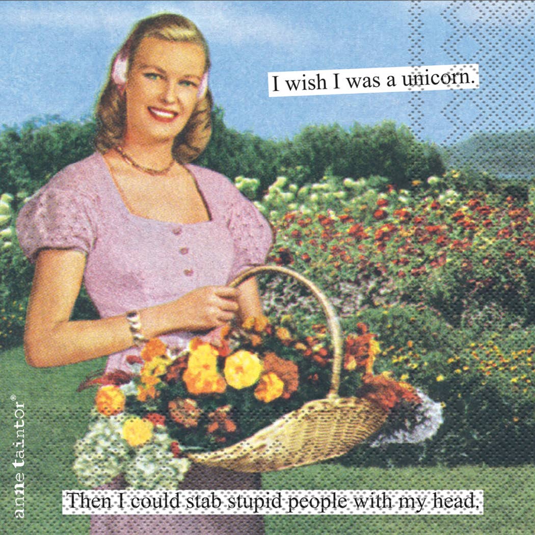 Paper Cocktail Napkins Pack of 20 Anne Taintor Unicorn - The Regal Find