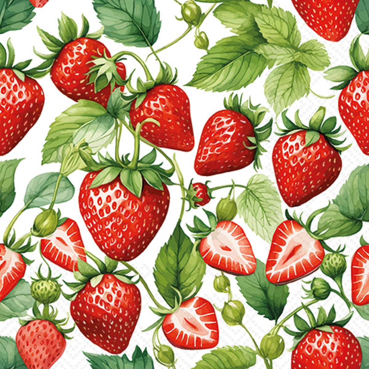 Paper Cocktail Napkins Pack of 20 Fresh Strawberries - The Regal Find