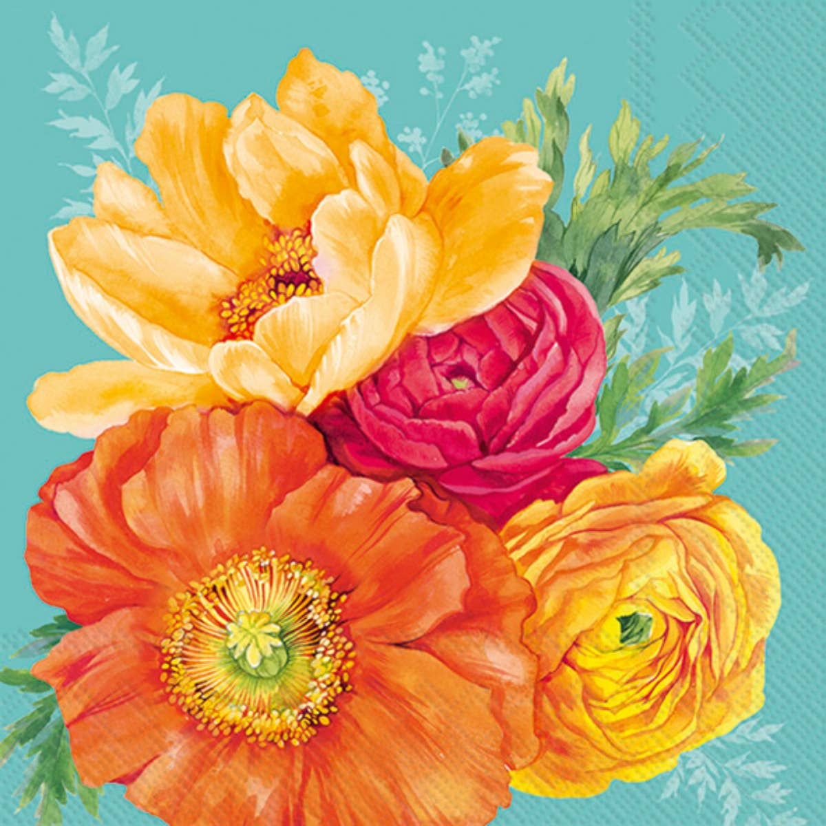 Paper Lunch Napkins Set/20 Joni Turquoise - The Regal Find