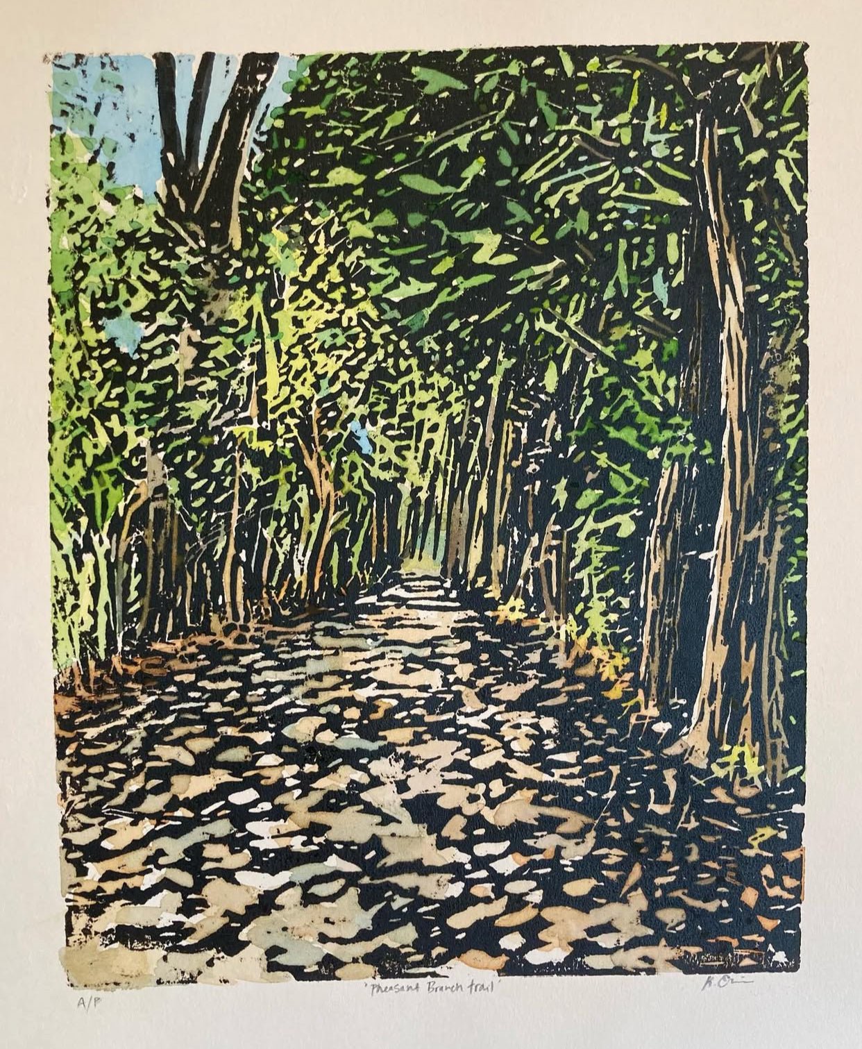 Pheasant Branch Trail Original Woodcut Print - The Regal Find