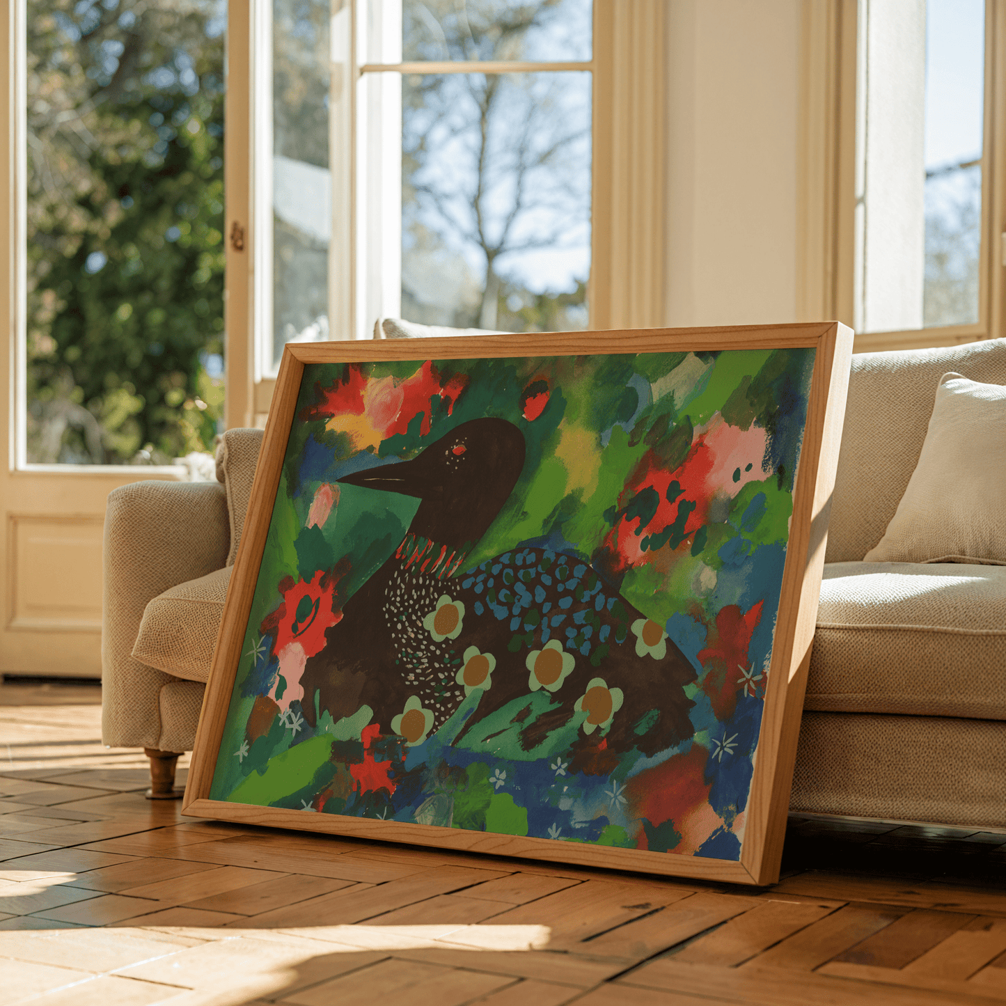 Psychedelic Watercolor Loon Art Print (Larger Sizes Avail): 8x10" - The Regal Find