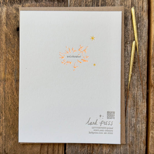Sparkler Wishes Happy Birthday Letterpress Card - The Regal Find