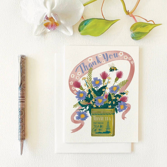 Thank You Tea Tin Greeting Card - The Regal Find