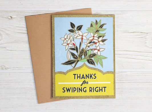 Thanks for Swiping Right - Funny Dating Relationship Card - The Regal Find