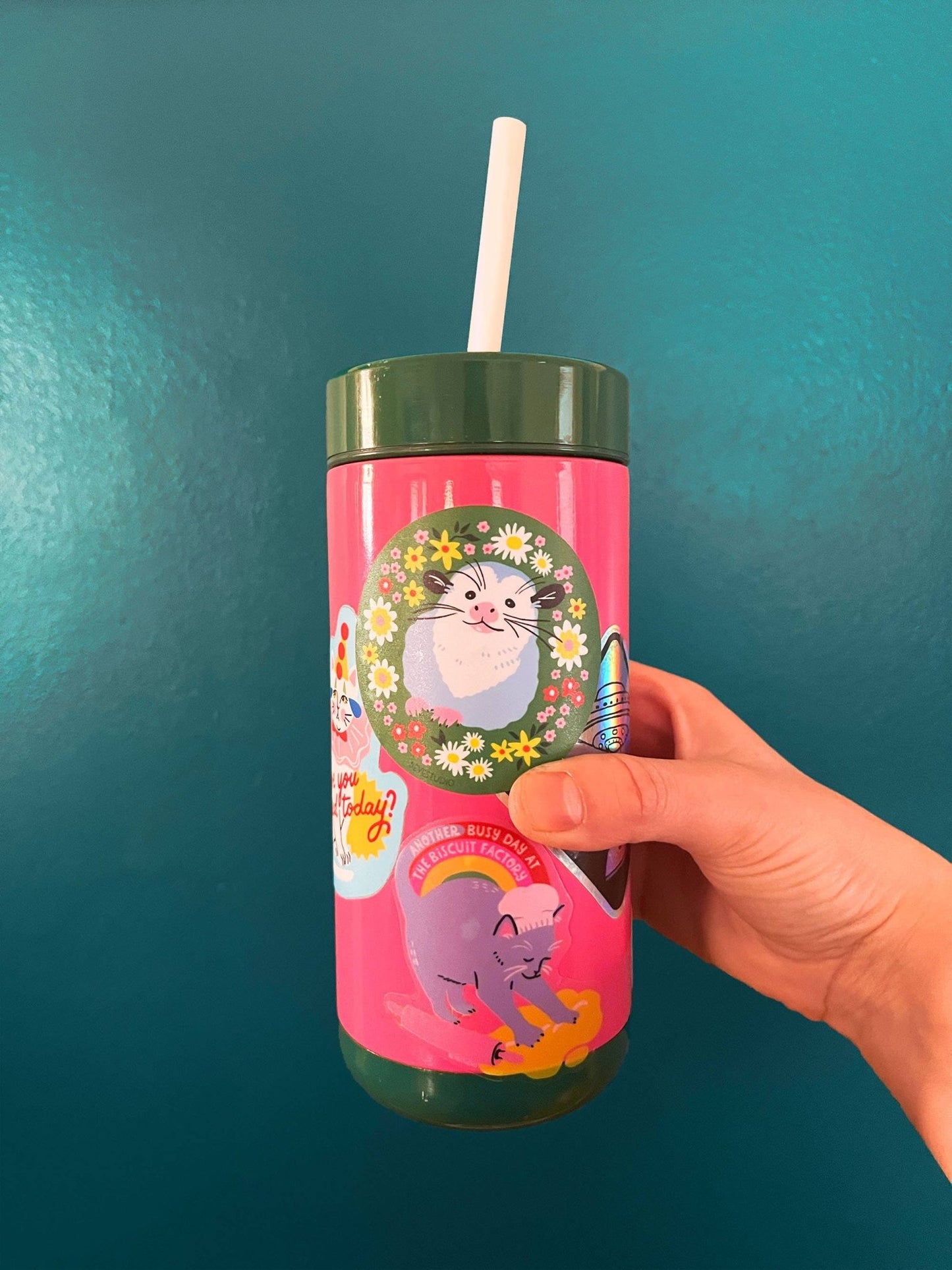 Wildflower Opossum Vinyl Sticker - The Regal Find