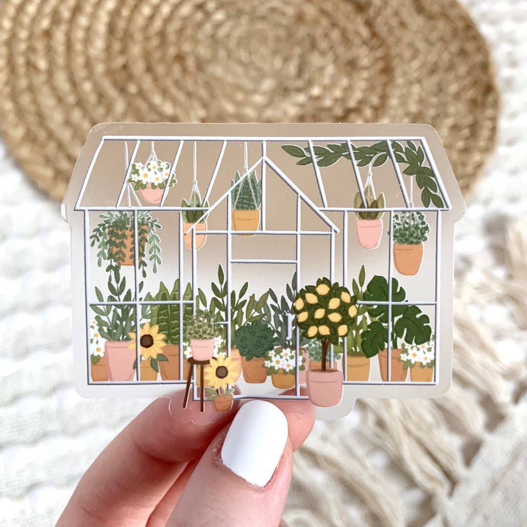 Clear Greenhouse Sticker, 3.25x2.5in - The Regal Find