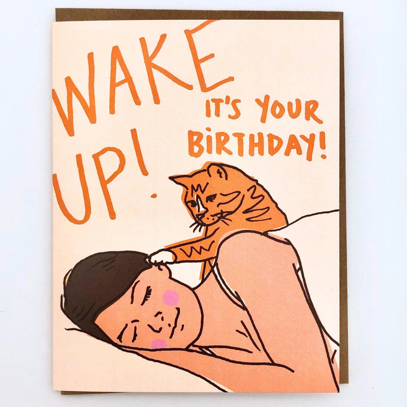 Wake Up Cat Birthday Card - The Regal Find