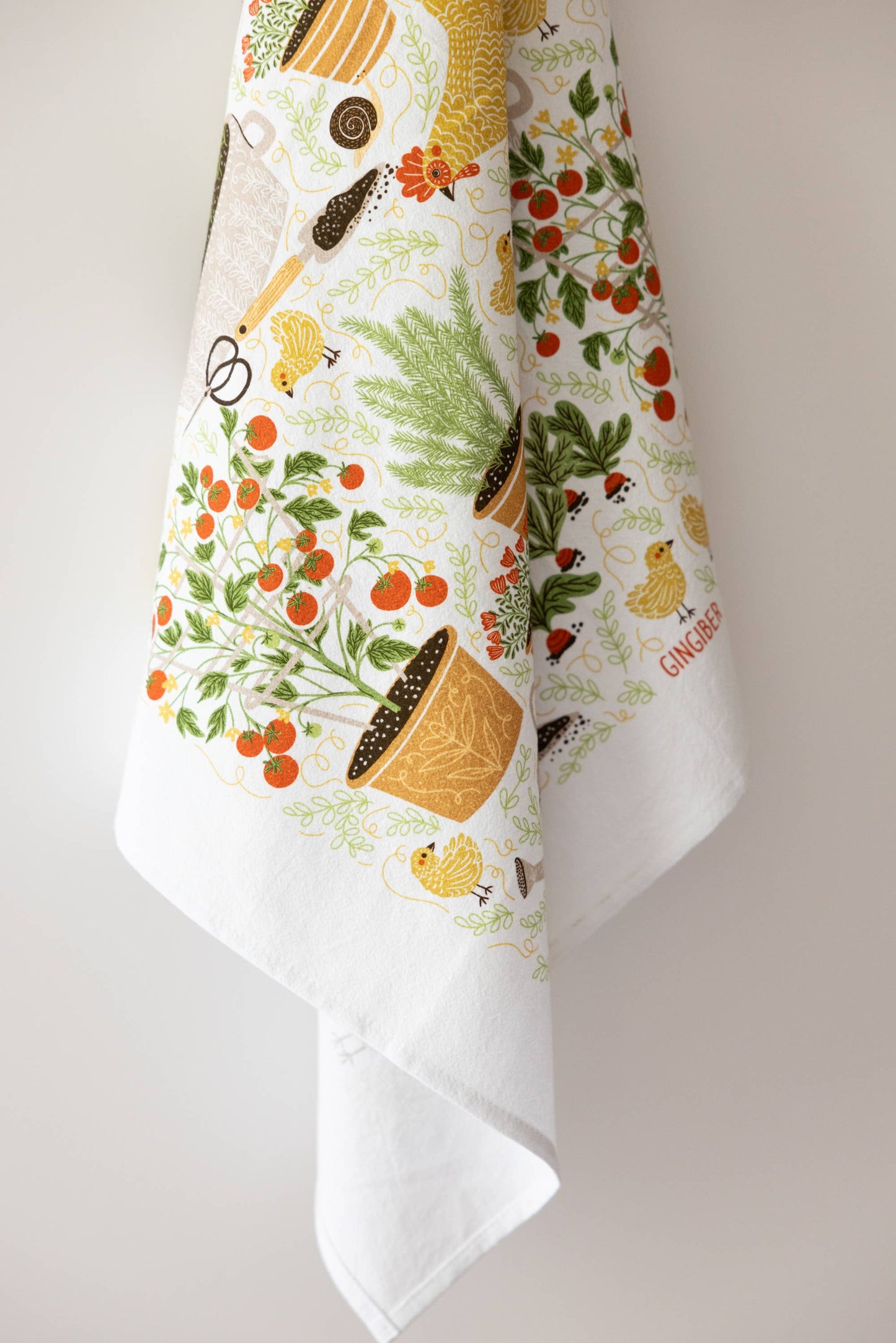 Garden Chickens Tea Towel - Farmhouse Kitchen Towel Decor