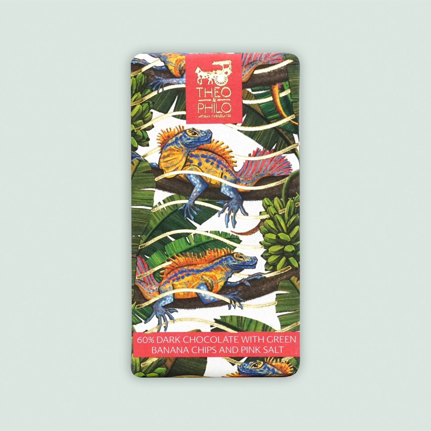 Theo & Philo Dark Chocolate w/ Green Banana Chips & Salt 60%