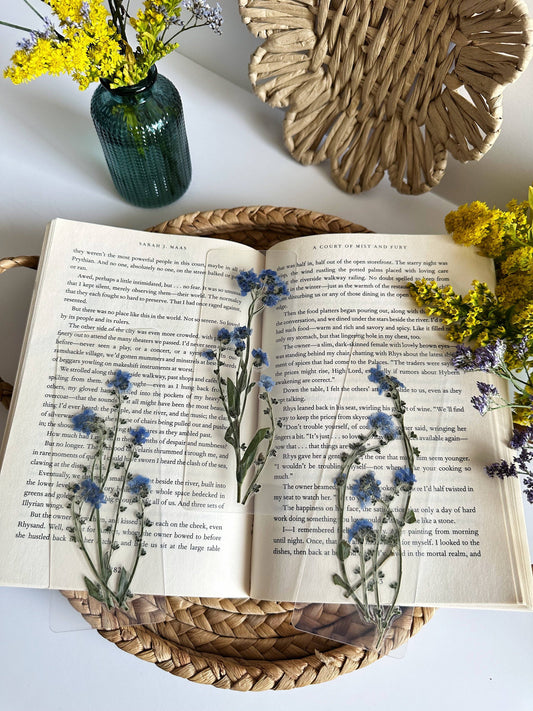 Pressed Forget-Me-Not Bookmark