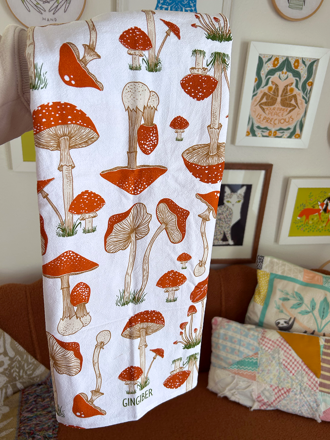 Enchanted Toadstools Tea Towel