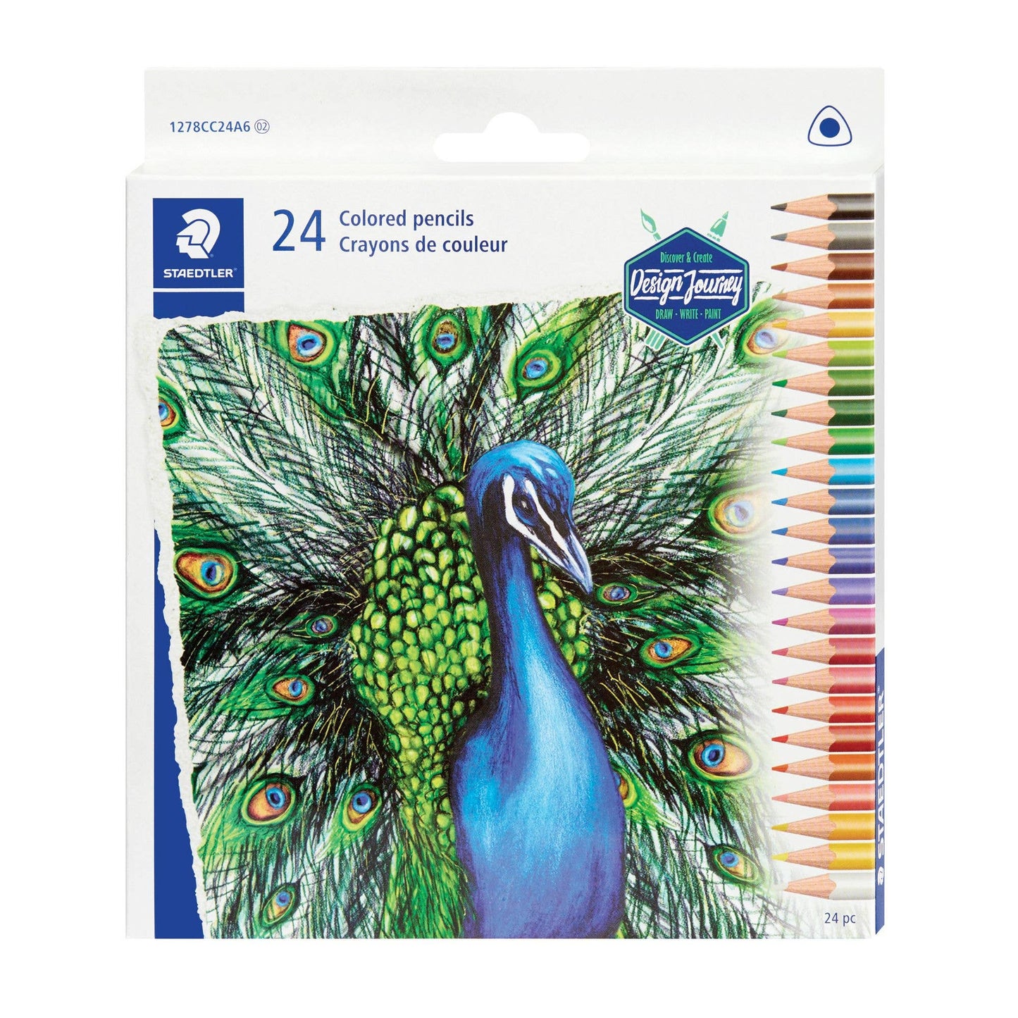 STAEDTLER 24pc Triangular Colored Pencils - Ergonomic