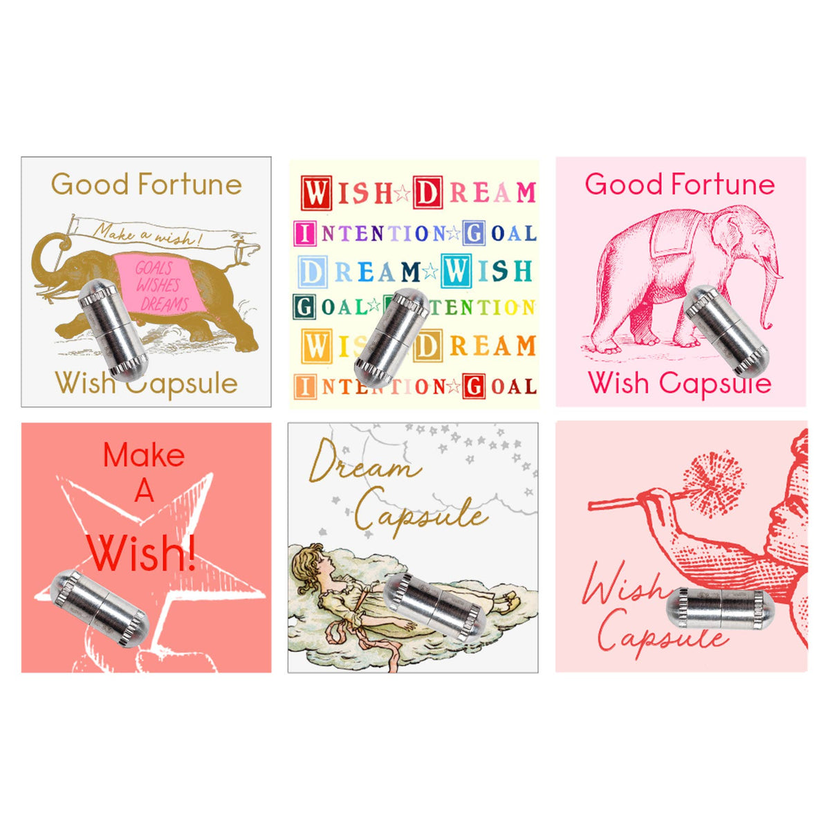 Wish Capsule w/Paper Scroll - Good Fortune - Assorted Styles