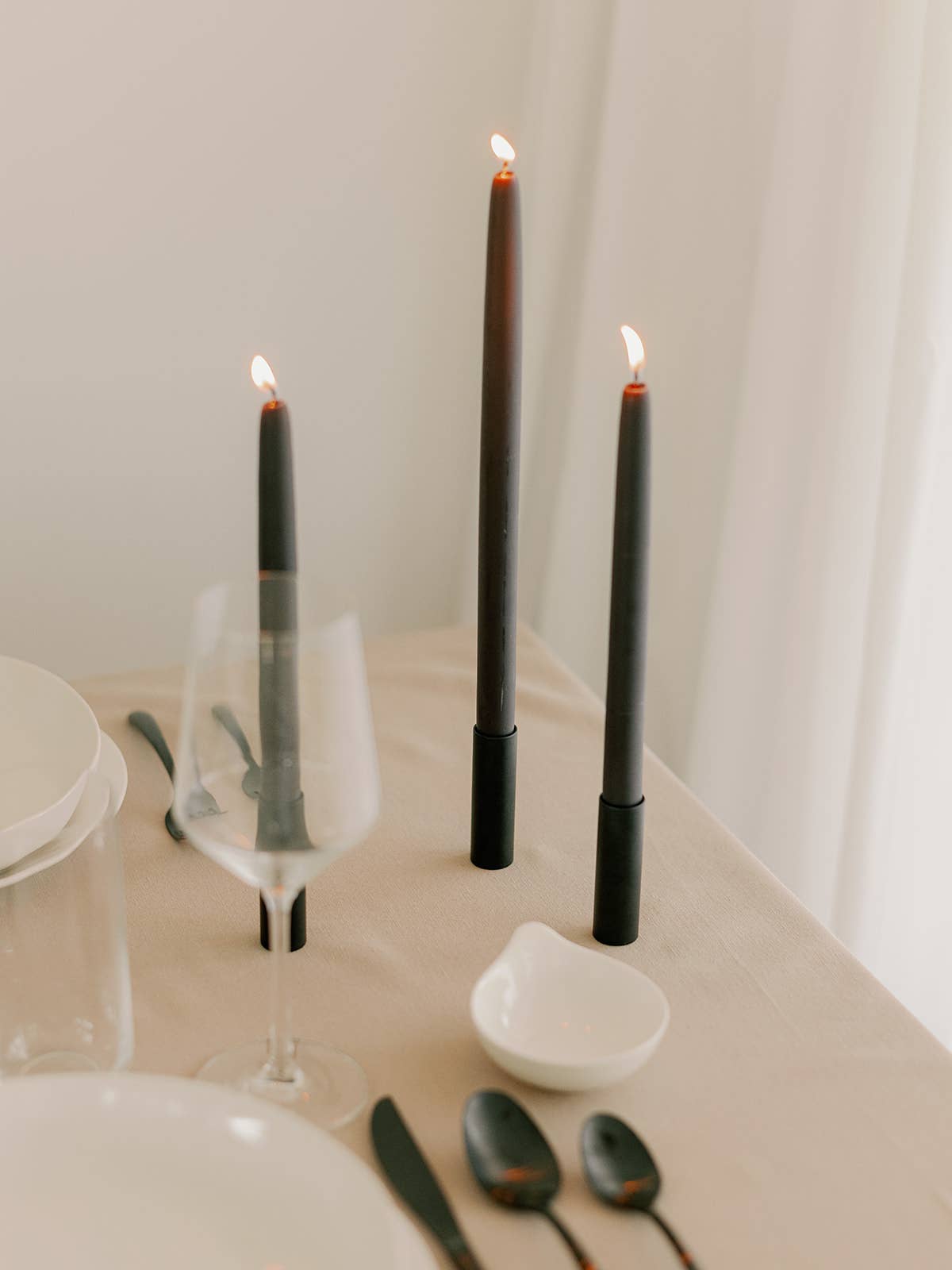 10" & 14" - 100% Beeswax Dipped Candles | Charcoal: 10 Inches - The Regal Find