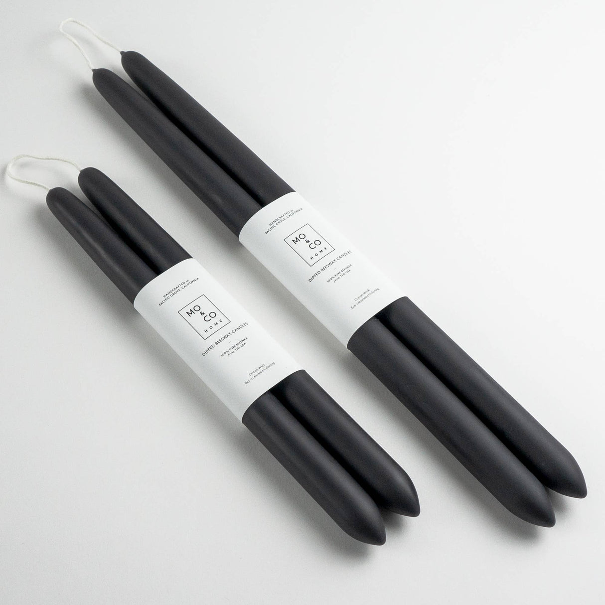 10" & 14" - 100% Beeswax Dipped Candles | Charcoal: 10 Inches - The Regal Find