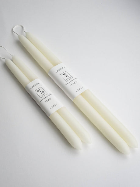 10" & 14" - 100% Beeswax Dipped Candles | Natural White: 10 Inch - The Regal Find