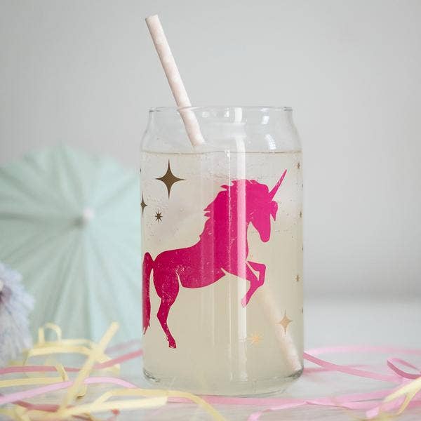 Unicorn Can Glass
