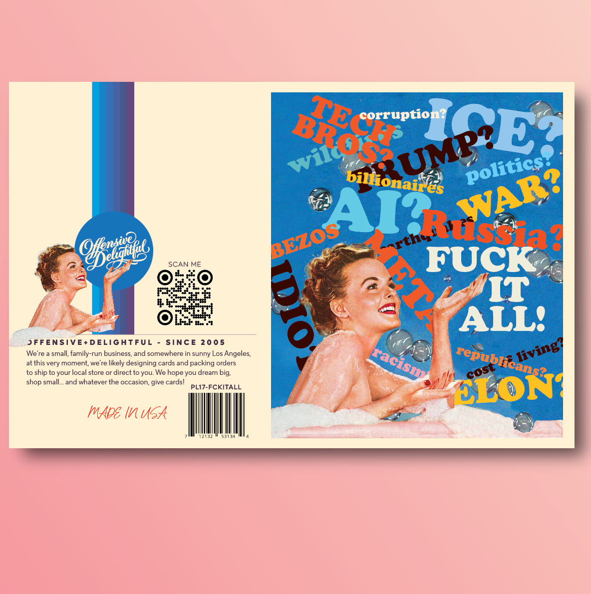 Russia? TECH BROS? ICE? F* it all! political greeting card