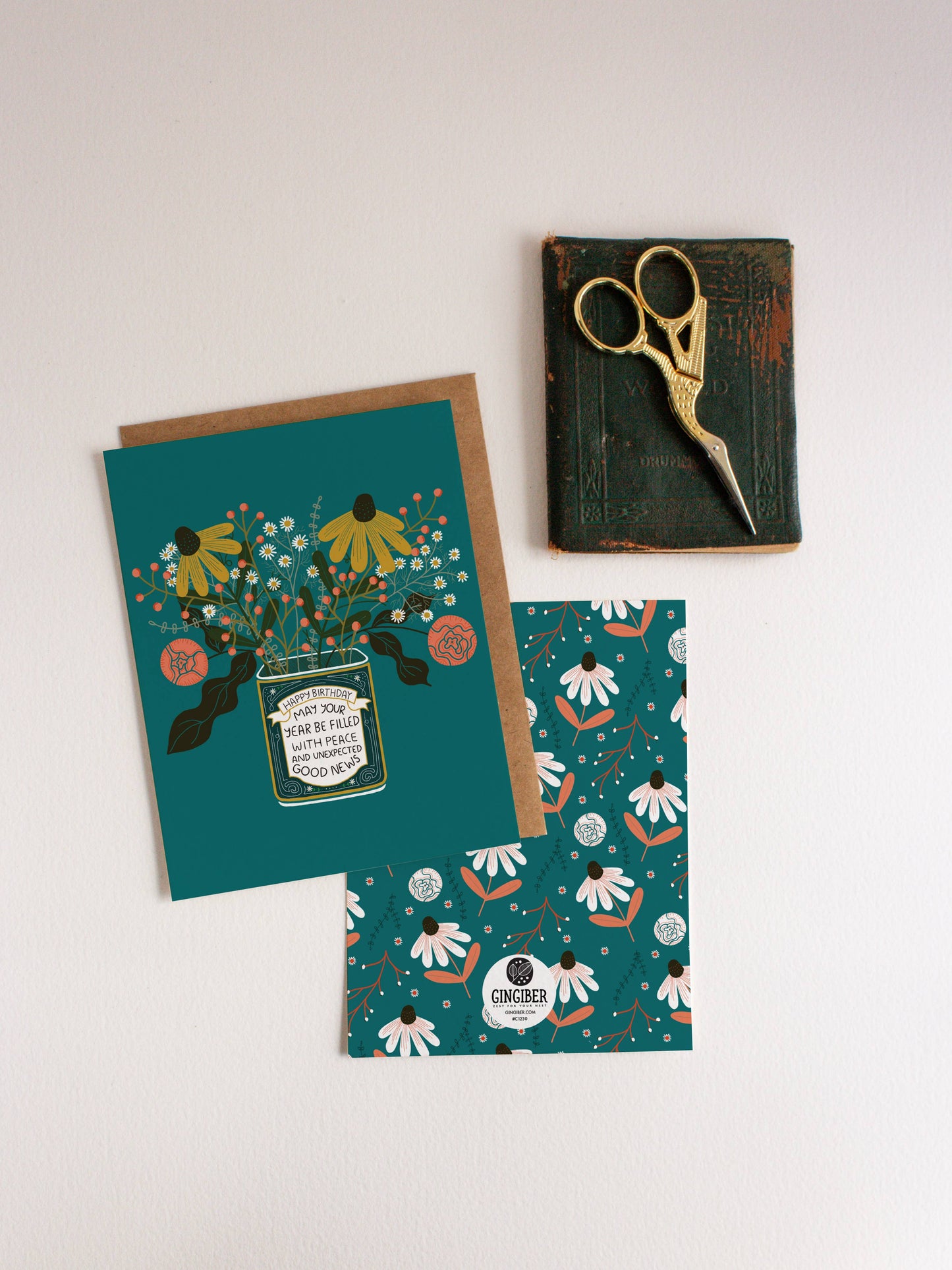 Birthday Flower Tin Greeting Card