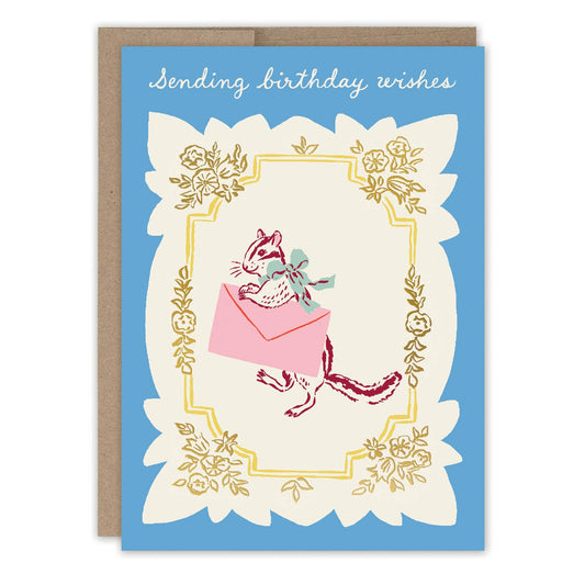Sending Birthday Wishes Chipmunk Card