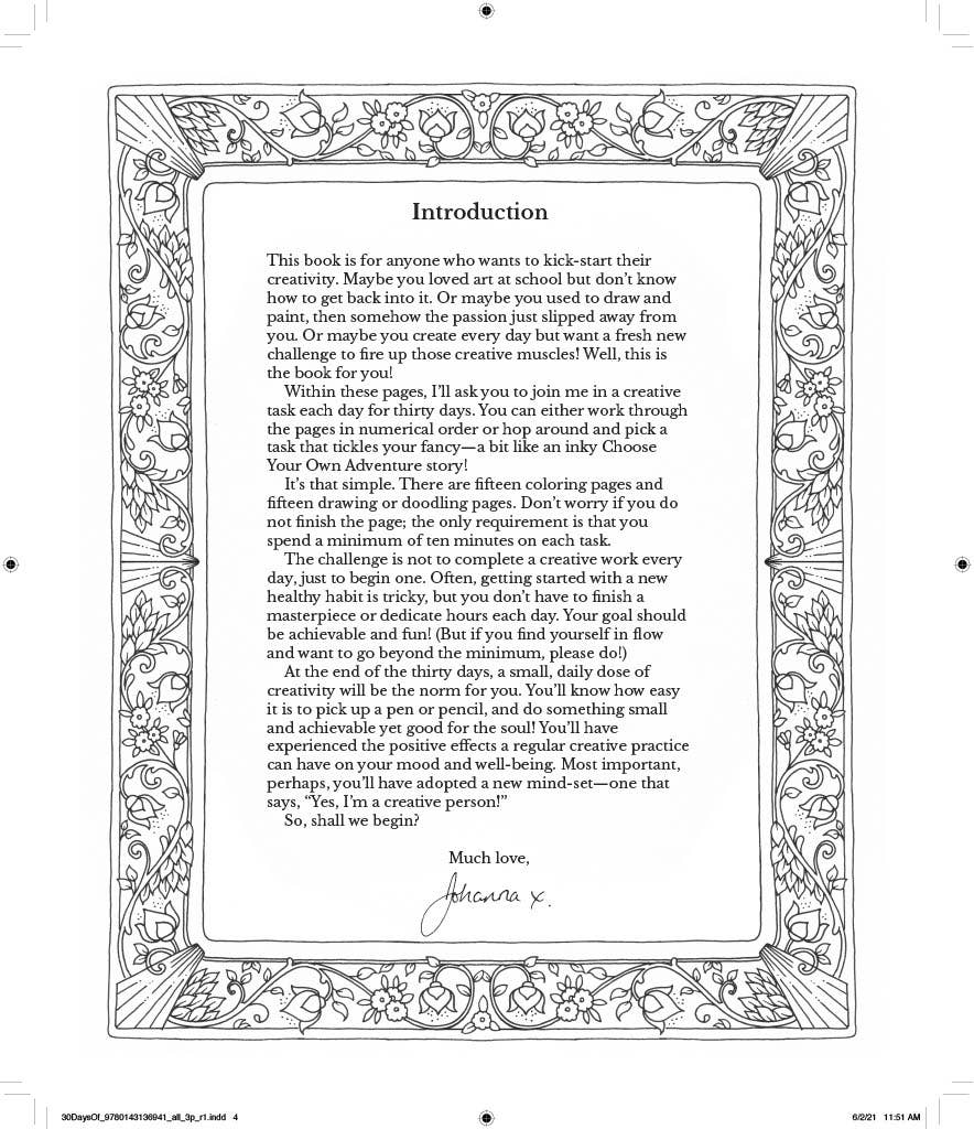 30 Days Of Creativity by Johanna Basford