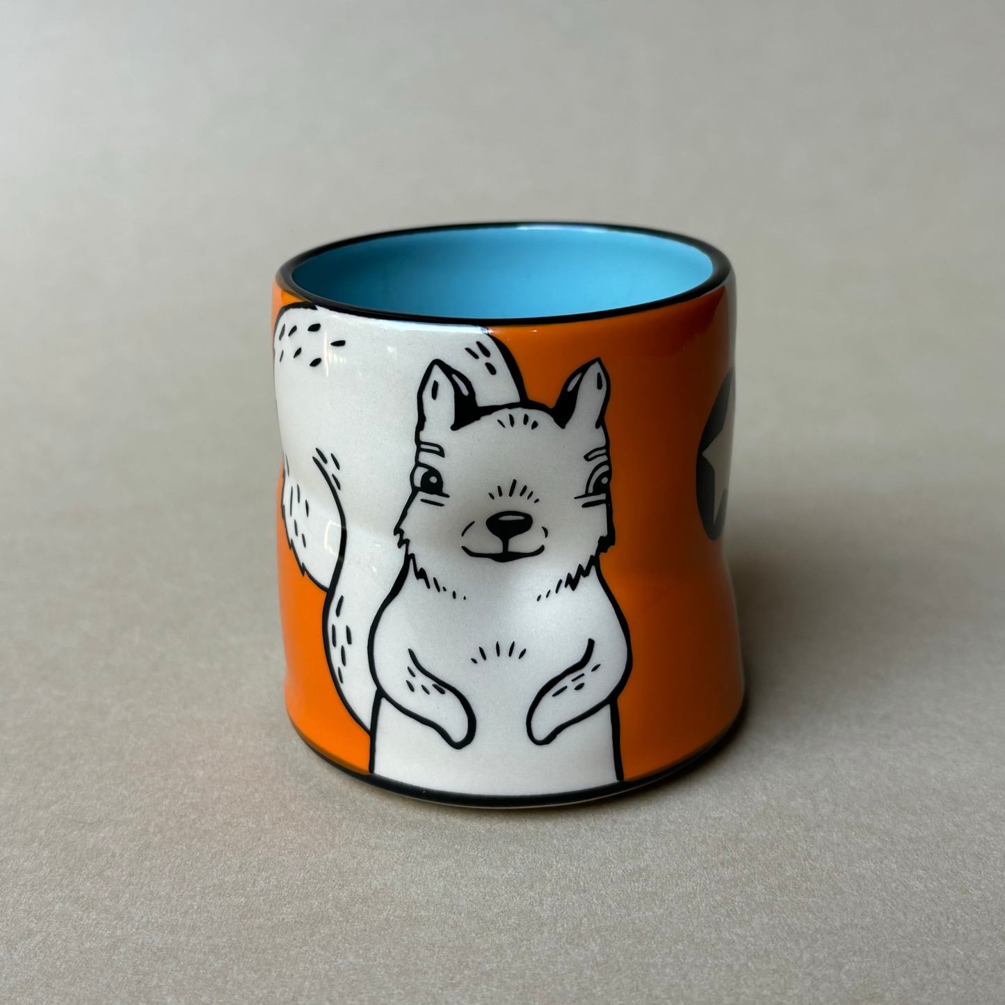 Lucky Squirrel Cup - Medium (Select Orange or Pink): Orange