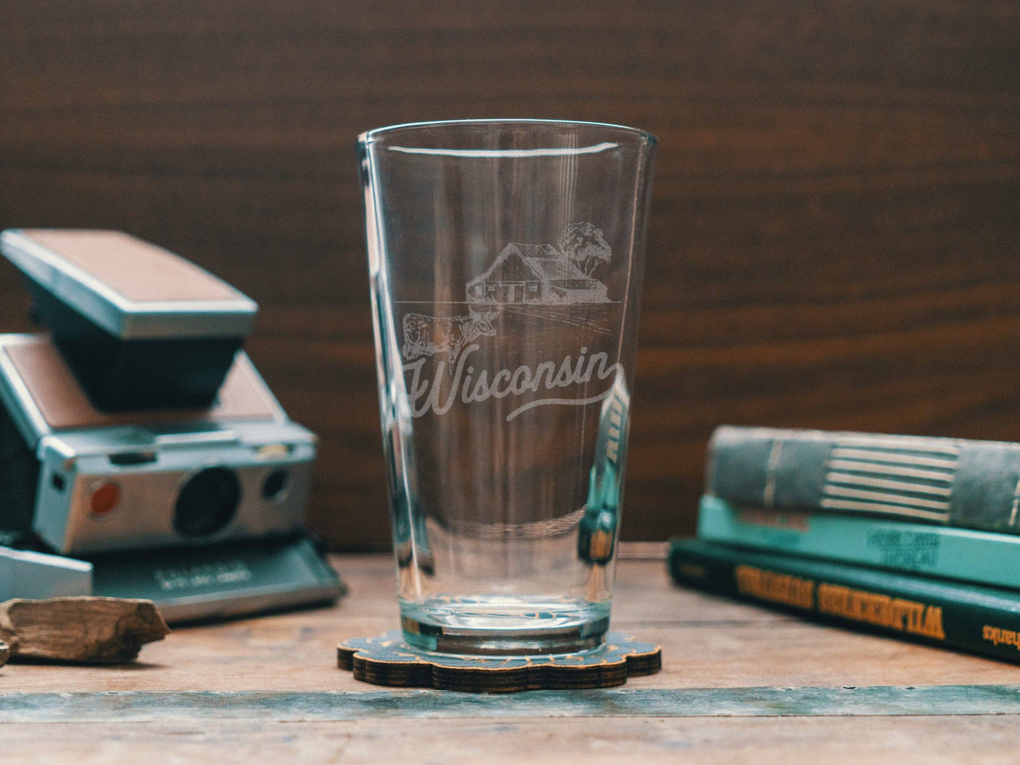 Wisconsin State Drinking Glasses: Beer Can ~16 oz