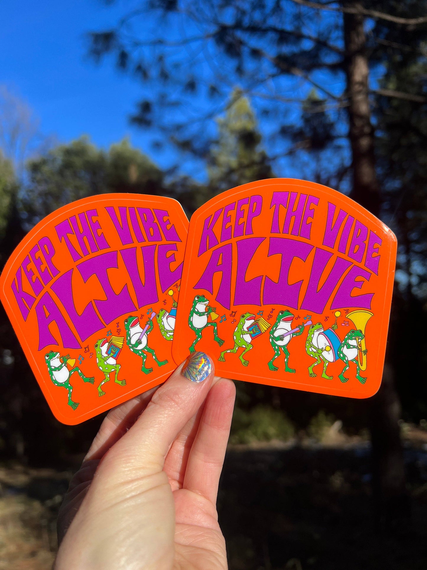 Keep The Vibe Alive Frog Parade Sticker
