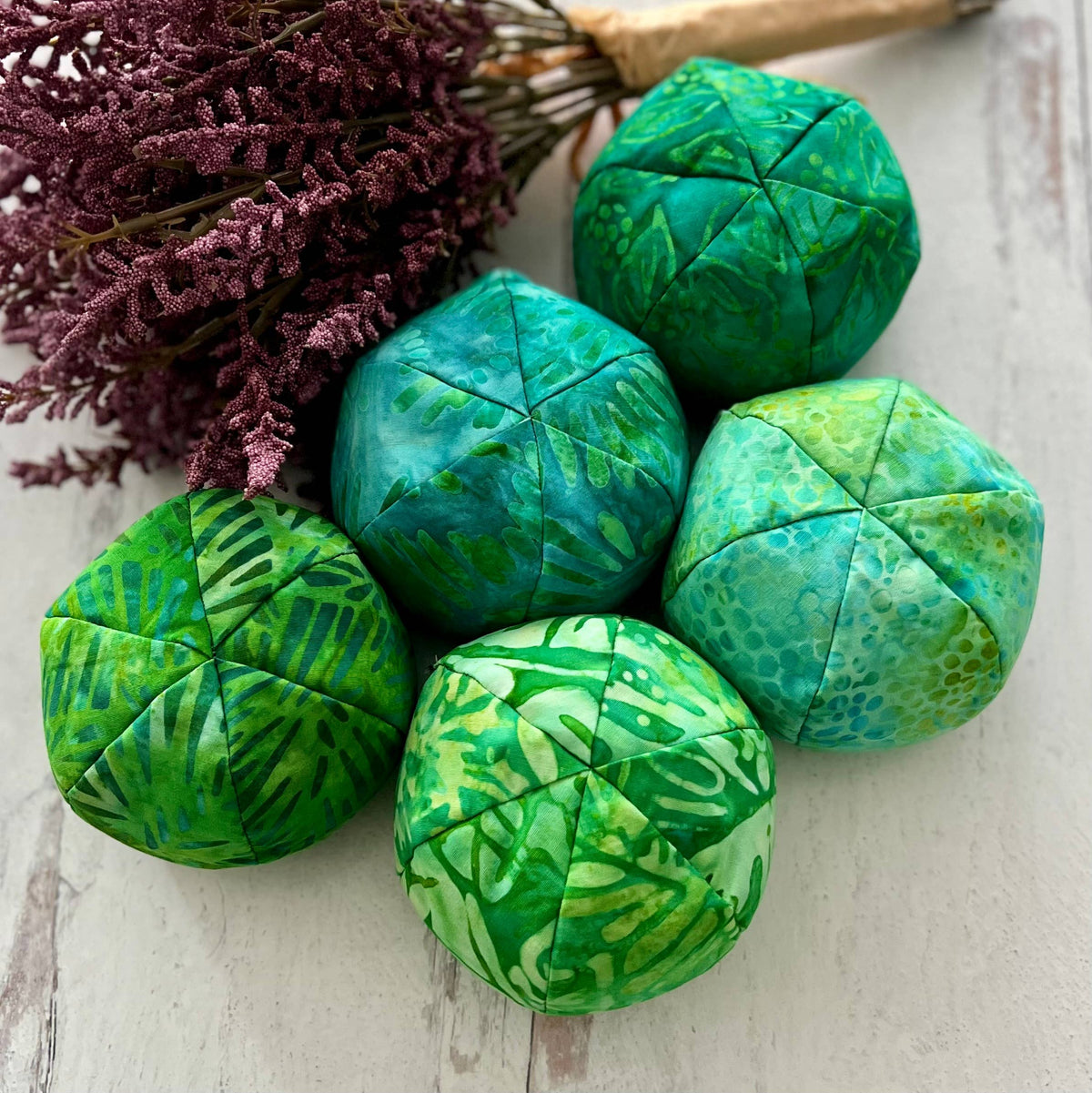 MASSAGE BALL stress relief, Good Medicine Ball, hot/cold: Greens / Unscented FLAXSEED ONLY