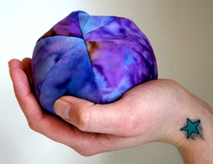 MASSAGE BALL stress relief, Good Medicine Ball, hot/cold: Reds / Essential Oil Blend