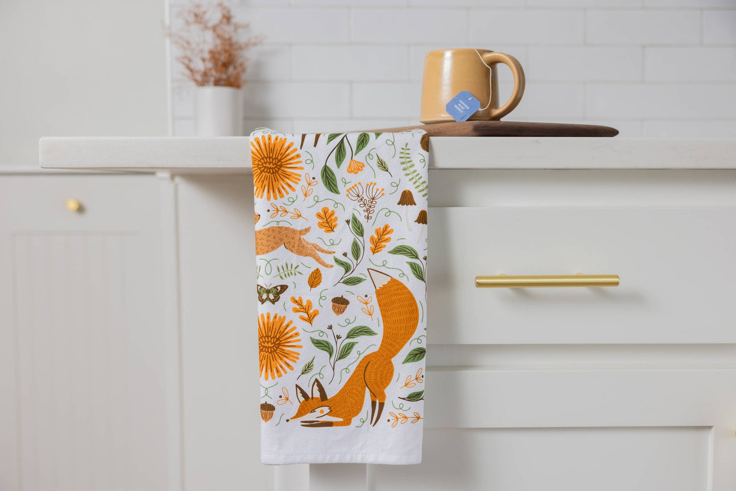 Fall Forest Tea Towel - Woodland Kitchen Towel Decor