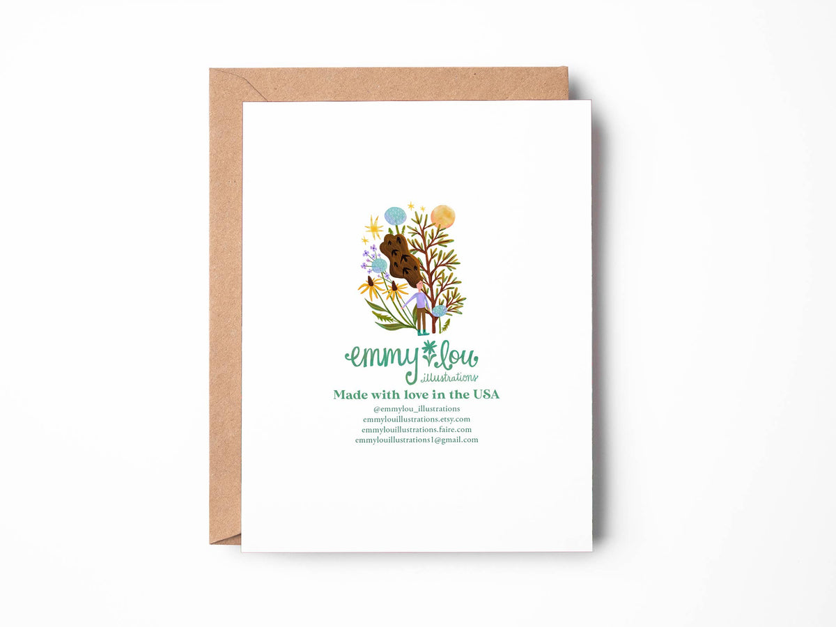Pink Tulip Cottage Greeting Card, Blank Everyday Card