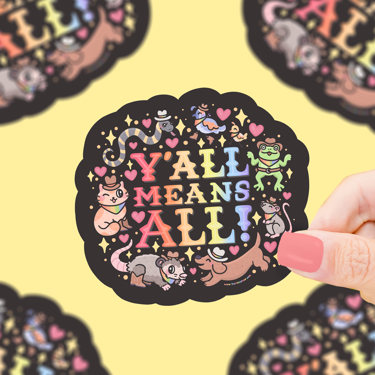 Y’all Means All, LGBTQ, Cowboy, Queer, Vinyl Sticker